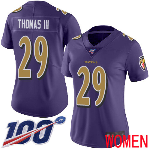 Baltimore Ravens Limited Purple Women Earl Thomas III Jersey NFL Football #29 100th Season Rush Vapor Untouchable